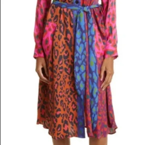 FARM Rio Pink & Orange Leopard-Print Long-Sleeve Shirt Dress - Picture 4 of 5